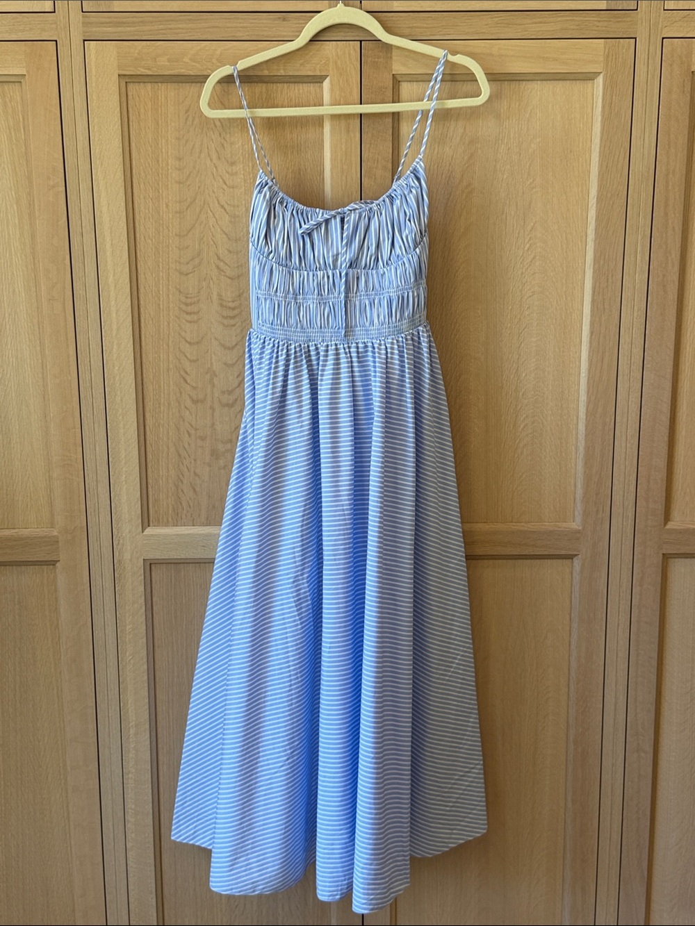 ALTUZARRA | Stripped Blue Linen Dress | Size: Small